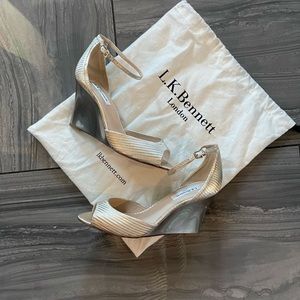 LK BENNETT GOLD WEDGE SHOES/SANDALS BRAND NEW!!!